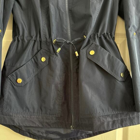 INTL DETAILS Anorak Hooded‎ Rain Jacket Medium Zip Closure Drawstring Waist Mesh - Picture 3 of 12